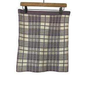 LOVE TREE | NWT Purple & Cream Plaid Knit Pull On Mini Skirt